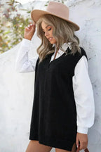 Black Knit Pullover Vest Sweater - SJB-DIAMOND ELITES