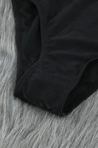 Black Bubble Sleeves Square Neck High Waist Bikini
