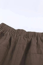 Women Casual Khaki Faylin Linen Shorts