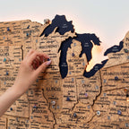Wooden 3d LED Map of USA  - Gold - SJB-DIAMOND ELITES