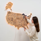 Wooden 3d LED Map of USA  - Gold - SJB-DIAMOND ELITES