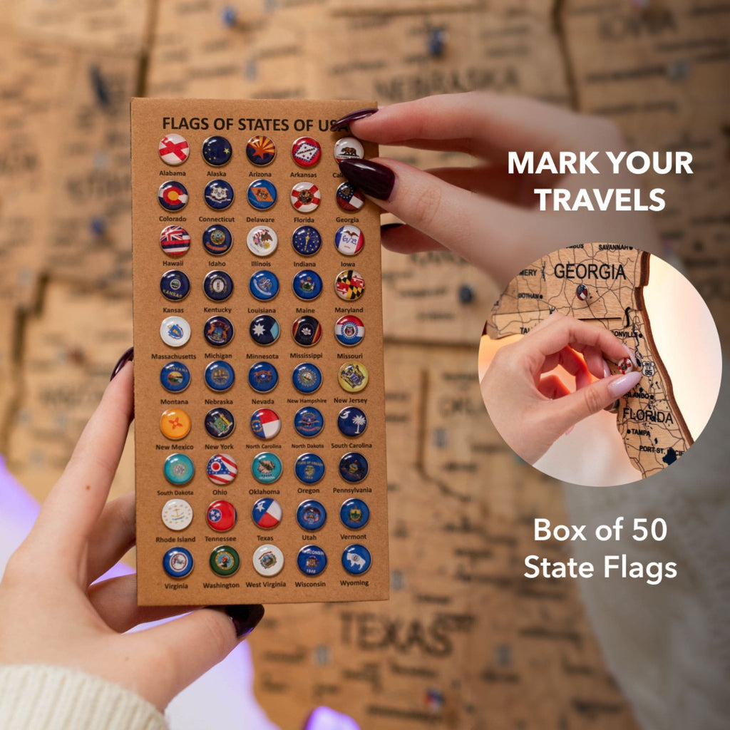 Wooden 3d LED Map of USA  - Gold - SJB-DIAMOND ELITES