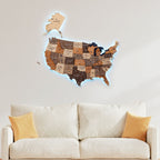Wooden 3d LED Map of USA - Multicolor - SJB-DIAMOND ELITES