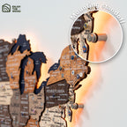 Wooden 3d LED Map of USA - Multicolor - SJB-DIAMOND ELITES