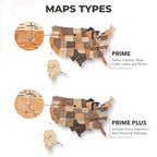 Wooden 3d LED Map of USA - Multicolor - SJB-DIAMOND ELITES