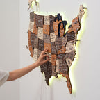 Wooden 3d LED Map of USA - Multicolor - SJB-DIAMOND ELITES