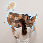Wooden 3d LED Map of USA - Multicolor - SJB-DIAMOND ELITES