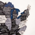 Wooden 3d LED Map of USA - Nordik - SJB-DIAMOND ELITES