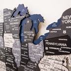 Wooden 3d LED Map of USA - Nordik - SJB-DIAMOND ELITES