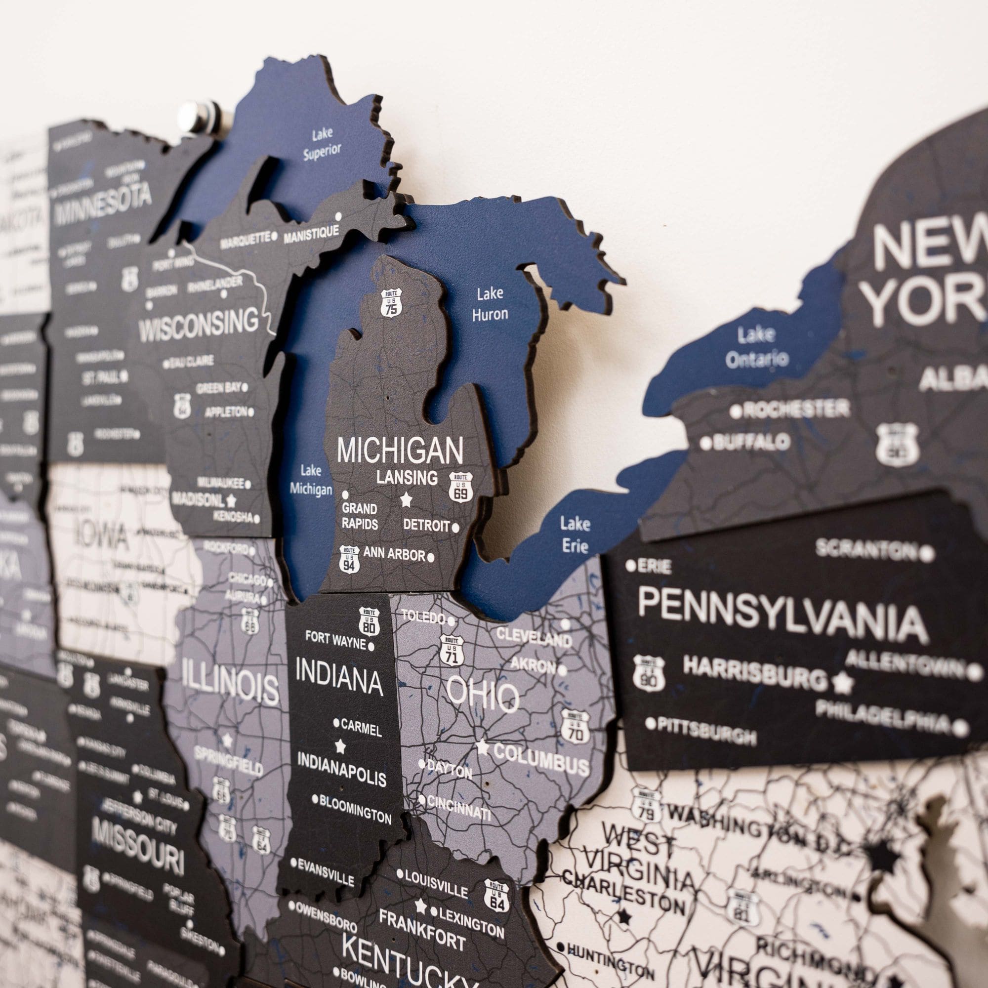 Wooden 3d LED Map of USA - Nordik - SJB-DIAMOND ELITES