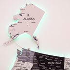 Wooden 3d LED Map of USA - Nordik - SJB-DIAMOND ELITES
