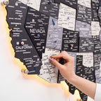 Wooden 3d LED Map of USA - Nordik - SJB-DIAMOND ELITES