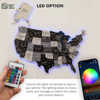 Wooden 3d LED Map of USA - Nordik - SJB-DIAMOND ELITES