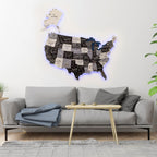 Wooden 3d LED Map of USA - Nordik - SJB-DIAMOND ELITES