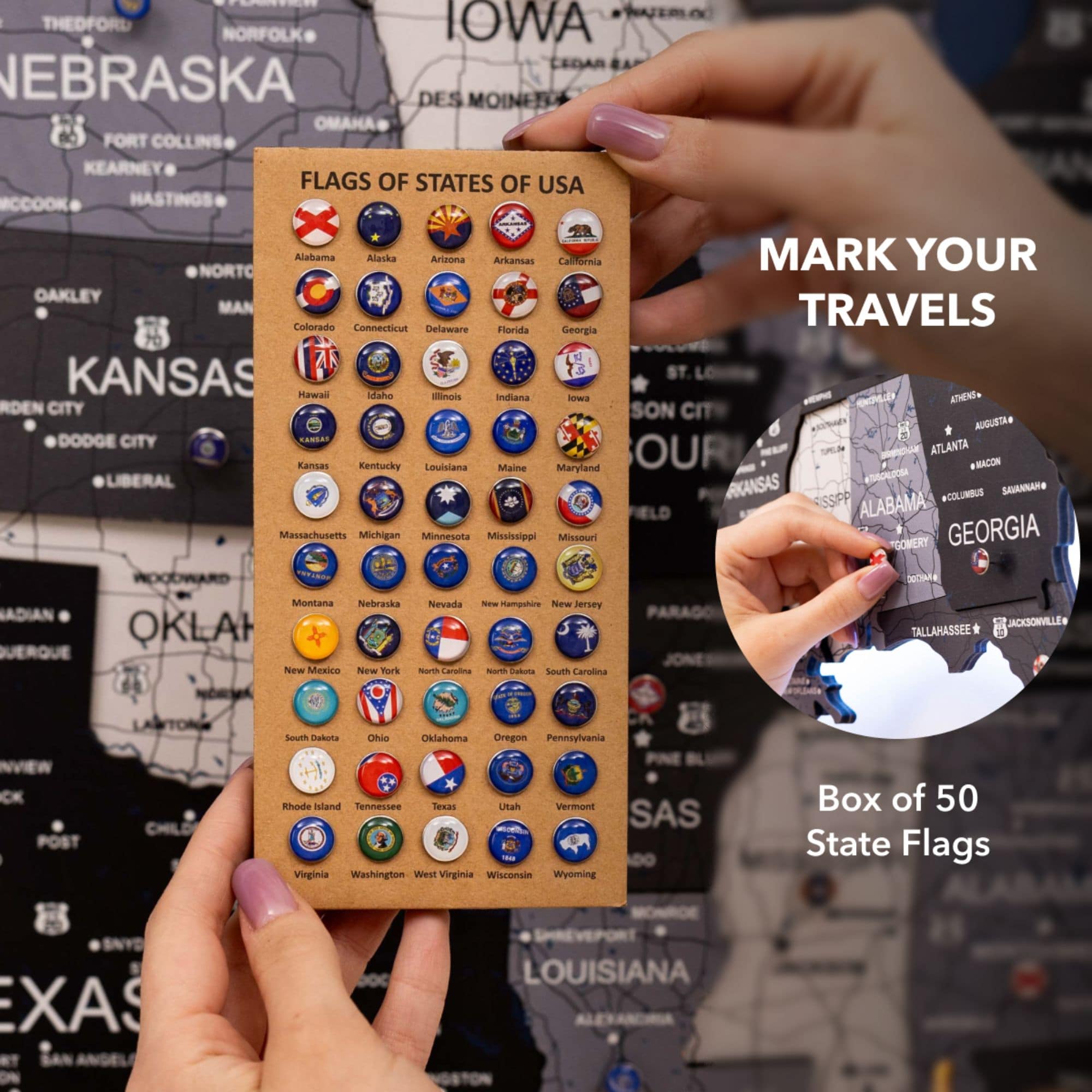 Wooden 3d LED Map of USA - Nordik - SJB-DIAMOND ELITES