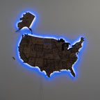 Wooden 3d LED Map of USA - Terra - SJB-DIAMOND ELITES