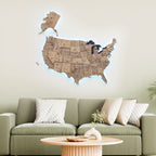 Wooden 3d LED Map of USA - Terra - SJB-DIAMOND ELITES