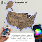 Wooden 3d LED Map of USA - Terra - SJB-DIAMOND ELITES
