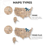 Wooden 3d LED Map of USA - Terra - SJB-DIAMOND ELITES