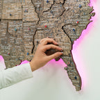 Wooden 3d LED Map of USA - Terra - SJB-DIAMOND ELITES