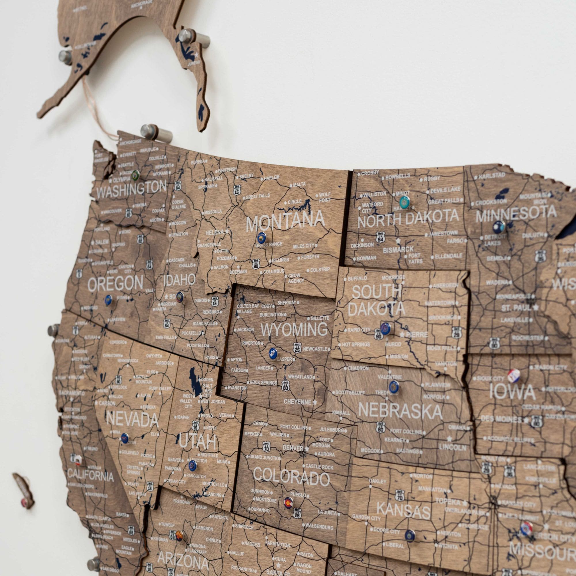 Wooden 3d LED Map of USA - Terra - SJB-DIAMOND ELITES