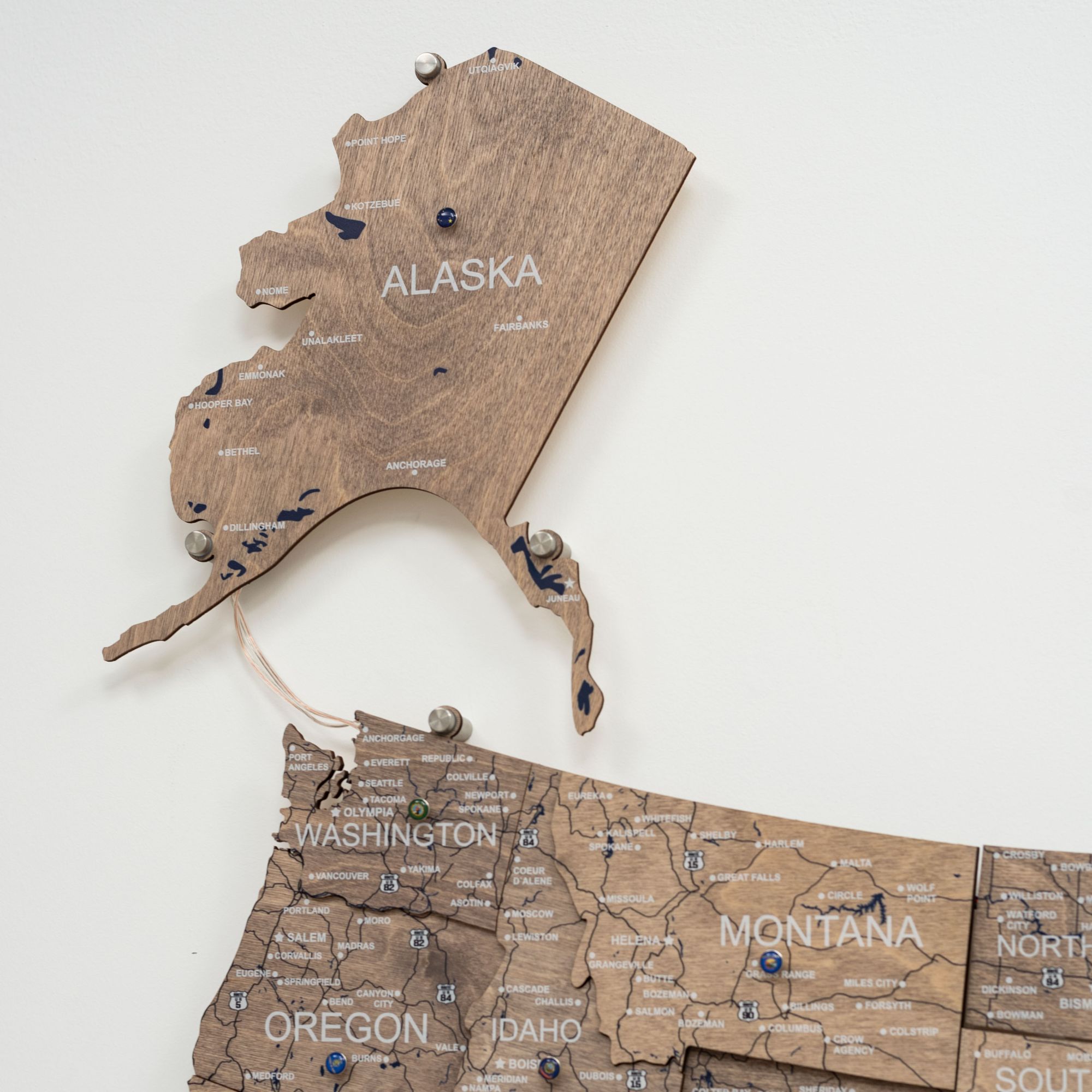 Wooden 3d LED Map of USA - Terra - SJB-DIAMOND ELITES