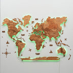 3D LED Wooden World Map 3.0 Oak - SJB-DIAMOND ELITES