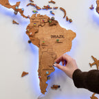 3D LED Wooden World Map 3.0 Oak - SJB-DIAMOND ELITES