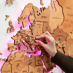 3D LED Wooden World Map 3.0 Oak - SJB-DIAMOND ELITES