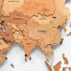 3D LED Wooden World Map 3.0 Oak - SJB-DIAMOND ELITES