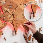 3D LED Wooden World Map 3.0 Oak - SJB-DIAMOND ELITES