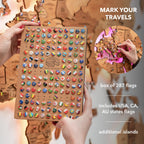 3D LED Wooden World Map 3.0 Oak - SJB-DIAMOND ELITES