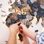3D LED / LUMINOUS Wooden World Map 3.0 Mystery - SJB-DIAMOND ELITES