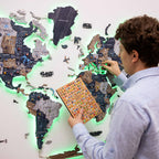 3D LED / LUMINOUS Wooden World Map 3.0 Mystery - SJB-DIAMOND ELITES