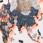 3D LED / LUMINOUS Wooden World Map 3.0 Mystery - SJB-DIAMOND ELITES