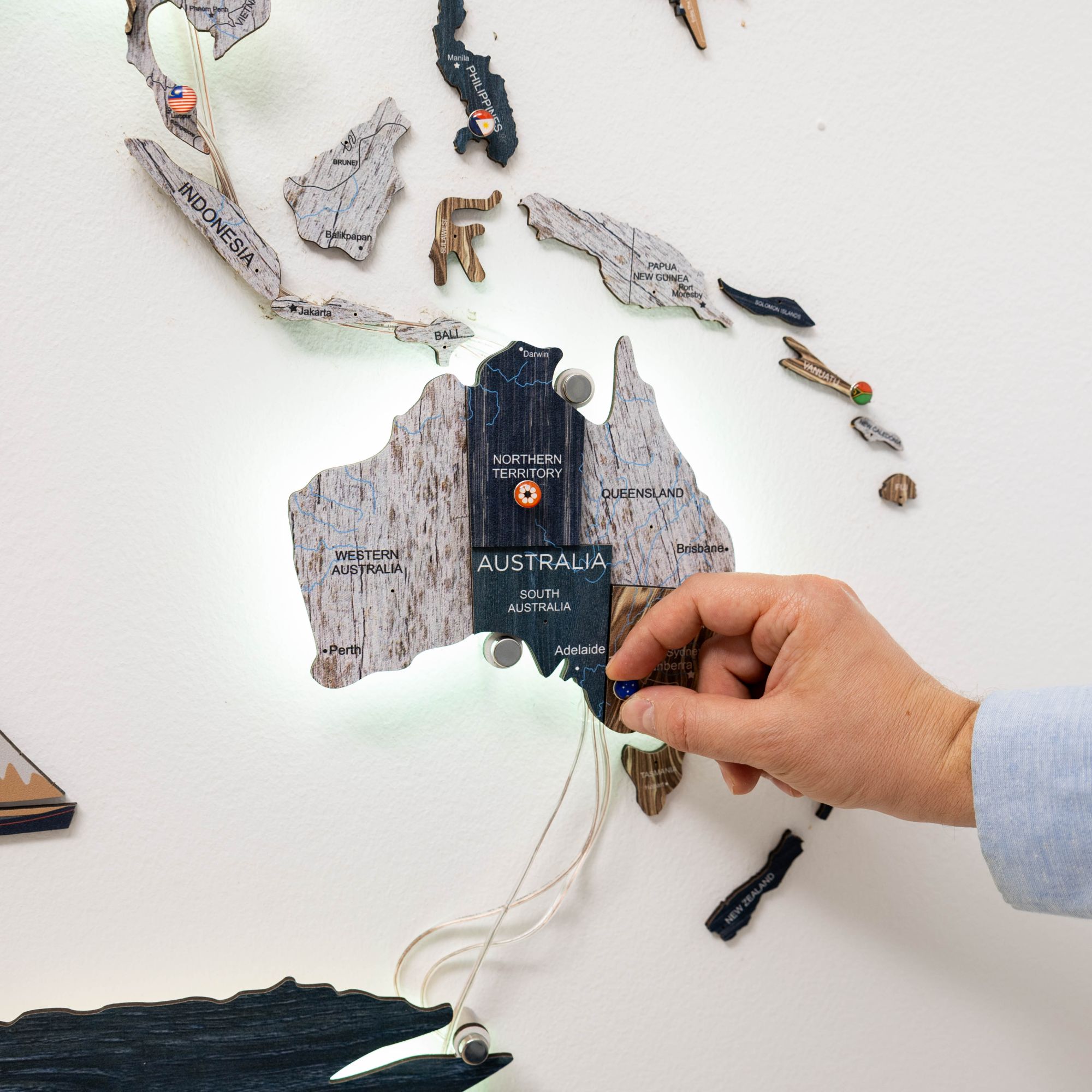 3D LED / LUMINOUS Wooden World Map 3.0 Mystery - SJB-DIAMOND ELITES