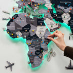 3D LED / LUMINOUS Wooden World Map 3.0 Nordik - SJB-DIAMOND ELITES