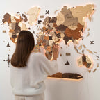 3D LED Wooden World Map 3.0 Multicolor - SJB-DIAMOND ELITES