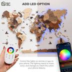 3D LED Wooden World Map 3.0 Multicolor - SJB-DIAMOND ELITES