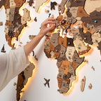 3D LED Wooden World Map 3.0 Multicolor - SJB-DIAMOND ELITES