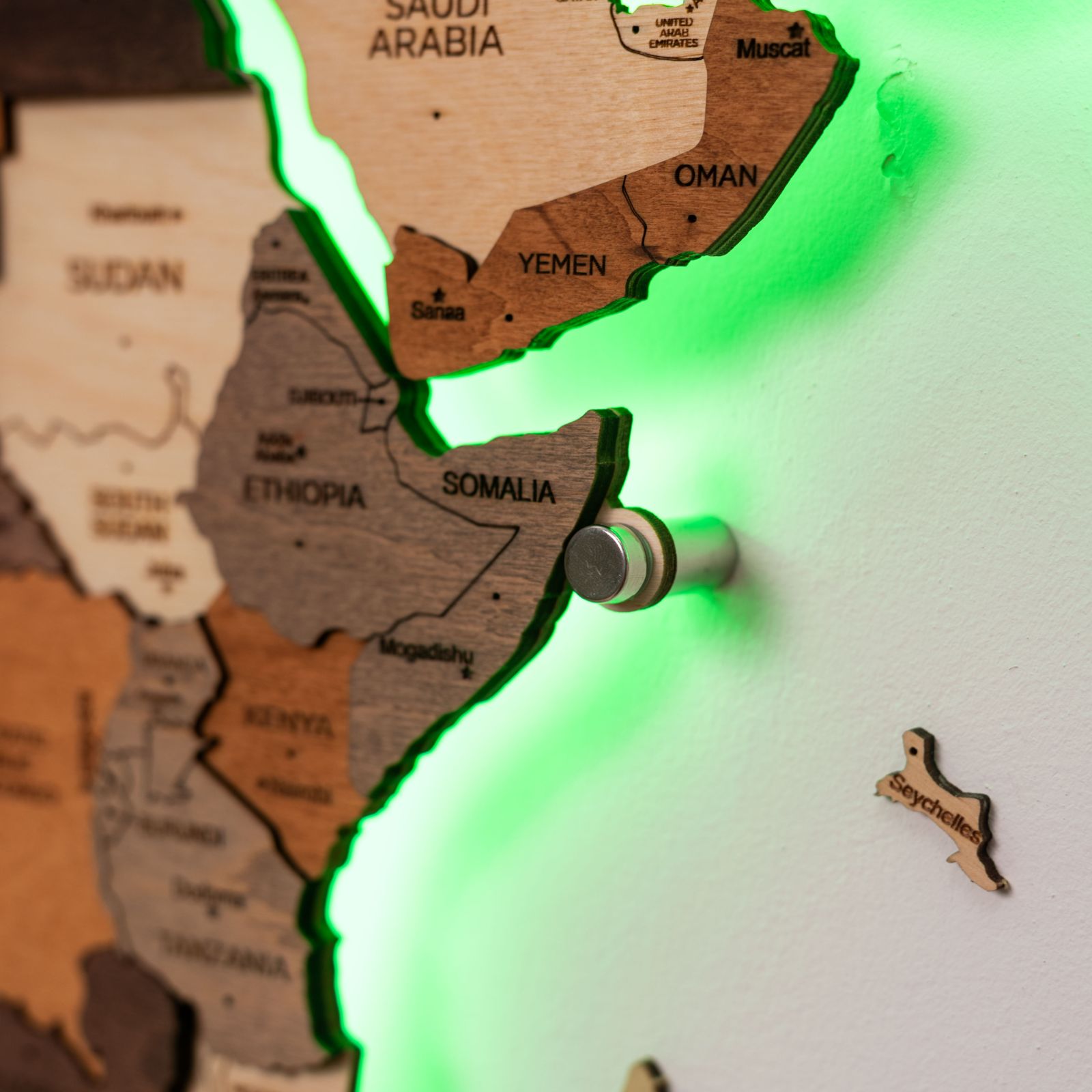 3D LED Wooden World Map 3.0 Multicolor - SJB-DIAMOND ELITES