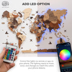 3D LED / LUMINOUS Wooden World Map 3.0 Duna - SJB-DIAMOND ELITES