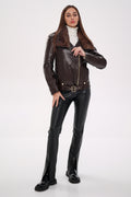 Genuine Mink Fur Embossed Leather Jacket - SJB-DIAMOND ELITES