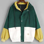 Oversized Corduroy Patchwork Jackets for Women Pi-Mart