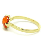 LO4079 - Flash Gold Brass Ring with AAA Grade CZ  in Orange