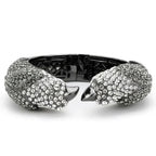 LO4333 Ruthenium Brass Bangle – Multi-Color Crystal Statement Piece