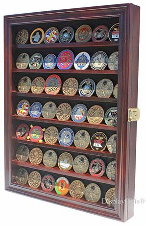 LOCKABLE Military Challenge Coin Display Case Cabinet Rack Holder The Military Gift Store