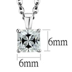 LOS893 - Rhodium 925 Sterling Silver Chain Pendant with AAA Grade CZ