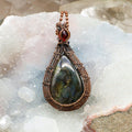 Labradorite Teardrop Wire Wrap Crystal Pendant - SJB-DIAMOND ELITES