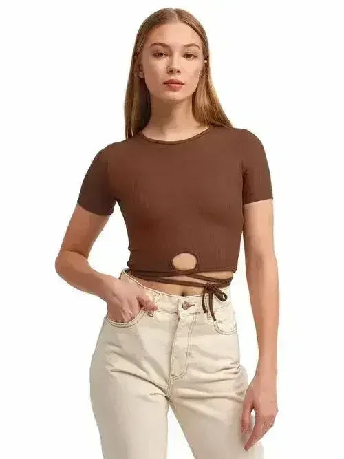 Lace Up Crop Top - SJB-DIAMOND ELITES